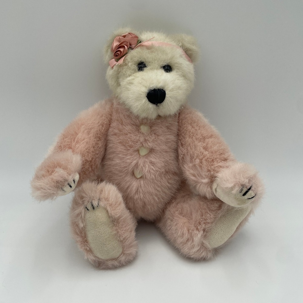 Vintage Boyds Collection Ltd Series Pink Cream Jointed Teddy Bear 10 inch Plush